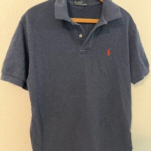 Ralph Lauren Men's Navy Polo Shirt with Red Logo
